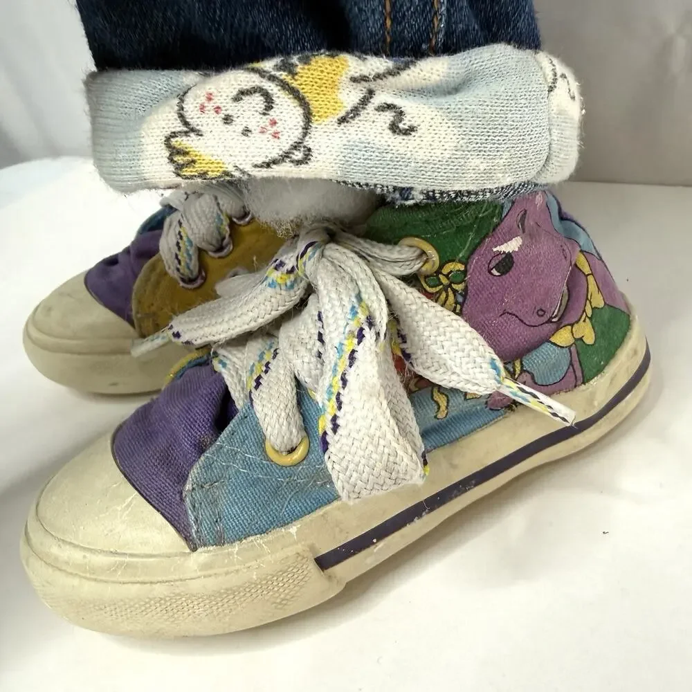Vintage 90s Time Out Doll Hide and Seek Corner Kid Barney Sneakers Overalls Hat